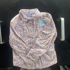 Shyanne horse embroidered long sleeved button up blouse 4t